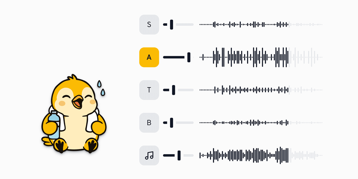 Your voice part, front and center—with full mixer control